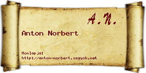 Anton Norbert névjegykártya